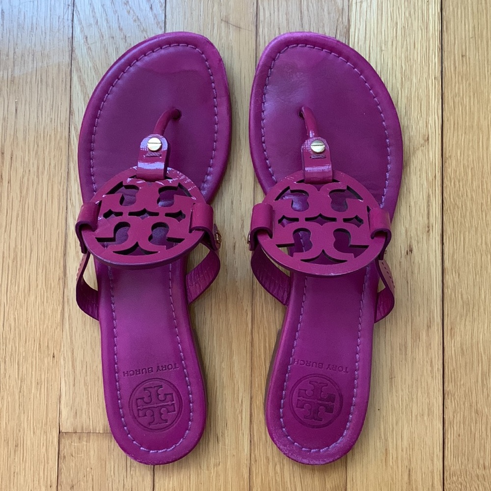 TORY BURCH Miller Sandals Fuchsia Hot Pink 8